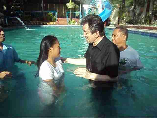 Baptised in Jesus mighty Name.